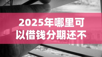 2025年哪里可以借钱分期还不看征信的，看看这五个无视黑户的口子