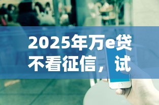 2025年万e贷不看征信，试试这五个不看征信查询的口子