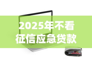 2025年不看征信应急贷款app，分享5个2025网贷必下款口子
