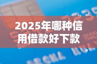 2025年哪种信用借款好下款：公布五个网贷都正规平台