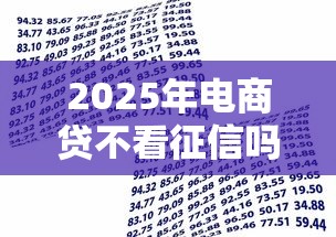 2025年电商贷不看征信吗有影响吗？罗列五个比较好贷款的平台