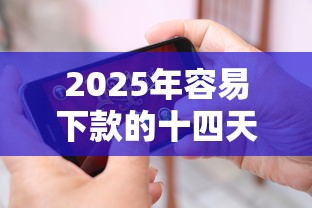 2025年容易下款的十四天贷款，看看这5个贷款经理平台