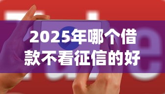 2025年哪个借款不看征信的好？梳理五个无视黑白户秒下款app