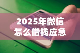 2025年微信怎么借钱应急？公布5个不看负债的长期网贷平台
