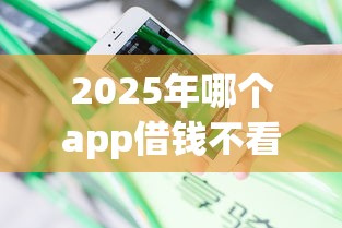 2025年哪个app借钱不看征信正规的：分享五个征信瑕疵也能借网贷轻松下款的软件
