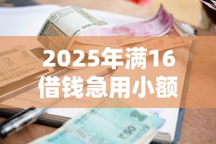 2025年满16借钱急用小额有偿还能力？罗列5个网贷款平台