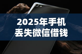 2025年手机丢失微信借钱怎么办：罗列五个黑白贷款不是高炮的口子