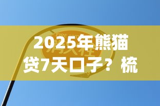 2025年熊猫贷7天口子？梳理5个贷款平台app
