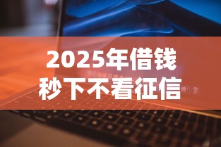 2025年借钱秒下不看征信？整理5个黑户还能贷的口子