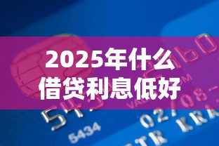 2025年什么借贷利息低好下款？看看这五个有信用卡就可以贷款的平台