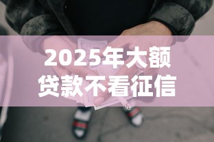 2025年大额贷款不看征信负债？公布五个比较靠谱的网贷平台