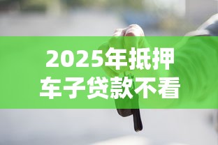 2025年抵押车子贷款不看征信吧：看看这五个网贷平台额度高