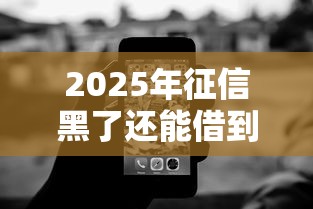 2025年征信黑了还能借到钱吗，分享五个哪些借钱平台靠谱