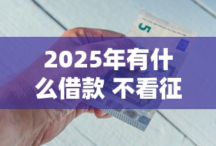 2025年有什么借款 不看征信：梳理5个网贷比较好的平台