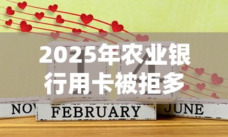 2025年农业银行用卡被拒多久？公布5个平台借钱好