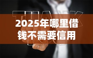 2025年哪里借钱不需要信用，公布五个小微企业网上贷款平台