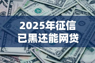 2025年征信已黑还能网贷吗？试试这五个不看征信查询的口子