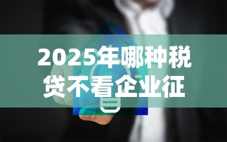 2025年哪种税贷不看企业征信：试试这5个99贷款平台