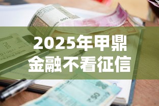 2025年甲鼎金融不看征信，整理五个什么贷款平台利息低