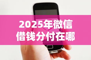 2025年微信借钱分付在哪里？试试这五个平台好贷款