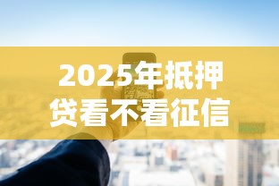 2025年抵押贷看不看征信记录：罗列五个十大正规网贷平台排名不分先后