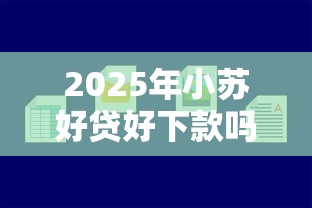 2025年小苏好贷好下款吗知乎？分享5个可以贷款平台