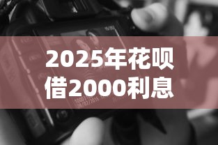 2025年花呗借2000利息多少：公布5个征信黑了的人贷款的平台