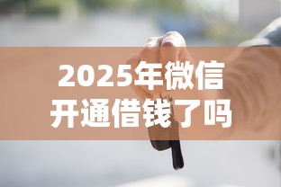 2025年微信开通借钱了吗？整理5个黑户也能借款的口子