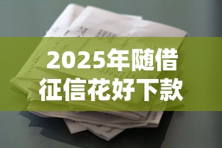 2025年随借征信花好下款吗：试试这5个所有贷款平台