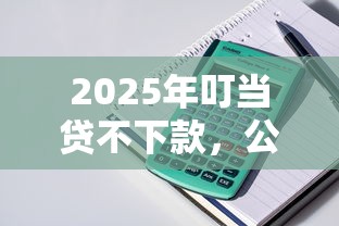 2025年叮当贷不下款，公布五个闪电审批的口子