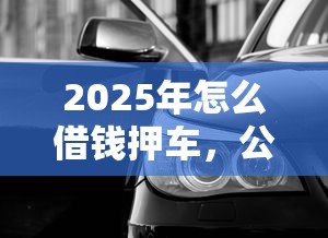 2025年怎么借钱押车，公布5个还有平台可以借钱
