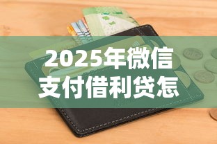 2025年微信支付借利贷怎么借钱？整理五个征信花了能下款平台