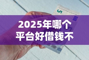 2025年哪个平台好借钱不查征信：看看这五个借钱最快的平台