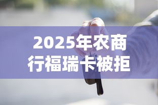 2025年农商行福瑞卡被拒原因：整理五个车贷款平台