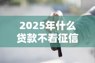 2025年什么贷款不看征信秒下，罗列5个低门槛不查征信的口子