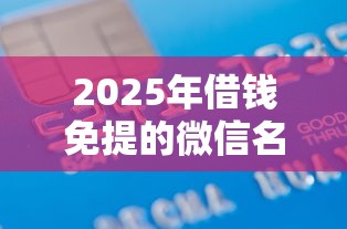 2025年借钱免提的微信名，推荐五个十六岁贷款平台