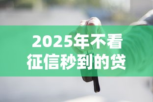 2025年不看征信秒到的贷款，推荐五个失信人员可以借钱的网贷口子