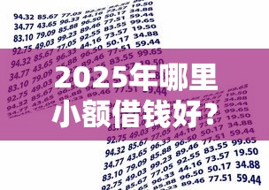 2025年哪里小额借钱好？整理五个有借款平台可以贷款
