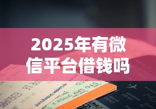 2025年有微信平台借钱吗可靠吗？公布五个真正无视征信花的平台