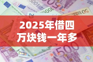 2025年借四万块钱一年多少利息：分享5个什么贷款平台额度高