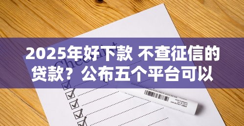 2025年好下款 不查征信的贷款？公布五个平台可以贷款10万