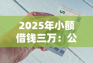 2025年小额借钱三万：公布五个靠谱借钱的网贷口子