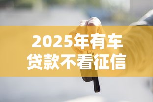 2025年有车贷款不看征信吧，分享5个贷款代理平台