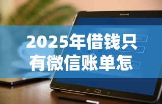 2025年借钱只有微信账单怎么办？整合五个不审核直接放款的软件
