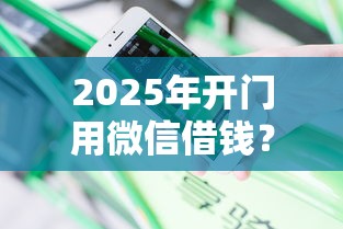 2025年开门用微信借钱？分享五个黑户花户能秒下款的平台
