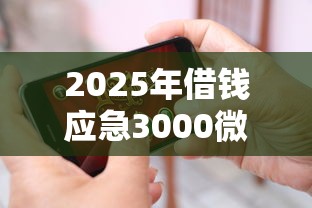 2025年借钱应急3000微信，试试这五个未成年人贷款平台