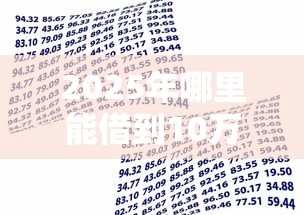 2025年哪里能借到10万块钱，公布五个贷款借款平台好