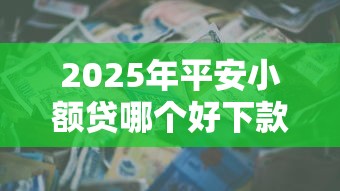 2025年平安小额贷哪个好下款,整理五个周周到贷款相同系列的口子