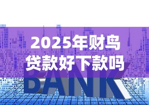 2025年财鸟贷款好下款吗，梳理5个网络贷款平台排名不分先后
