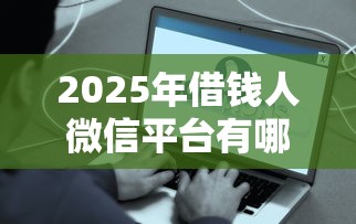2025年借钱人微信平台有哪些：整合5个借款平台容易通过不看征信